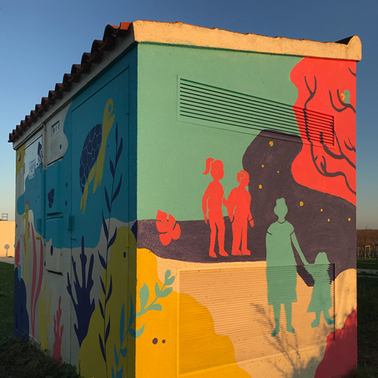 fresque-transforteur-enedis-le-cube-puilboreau-espace-camaieux